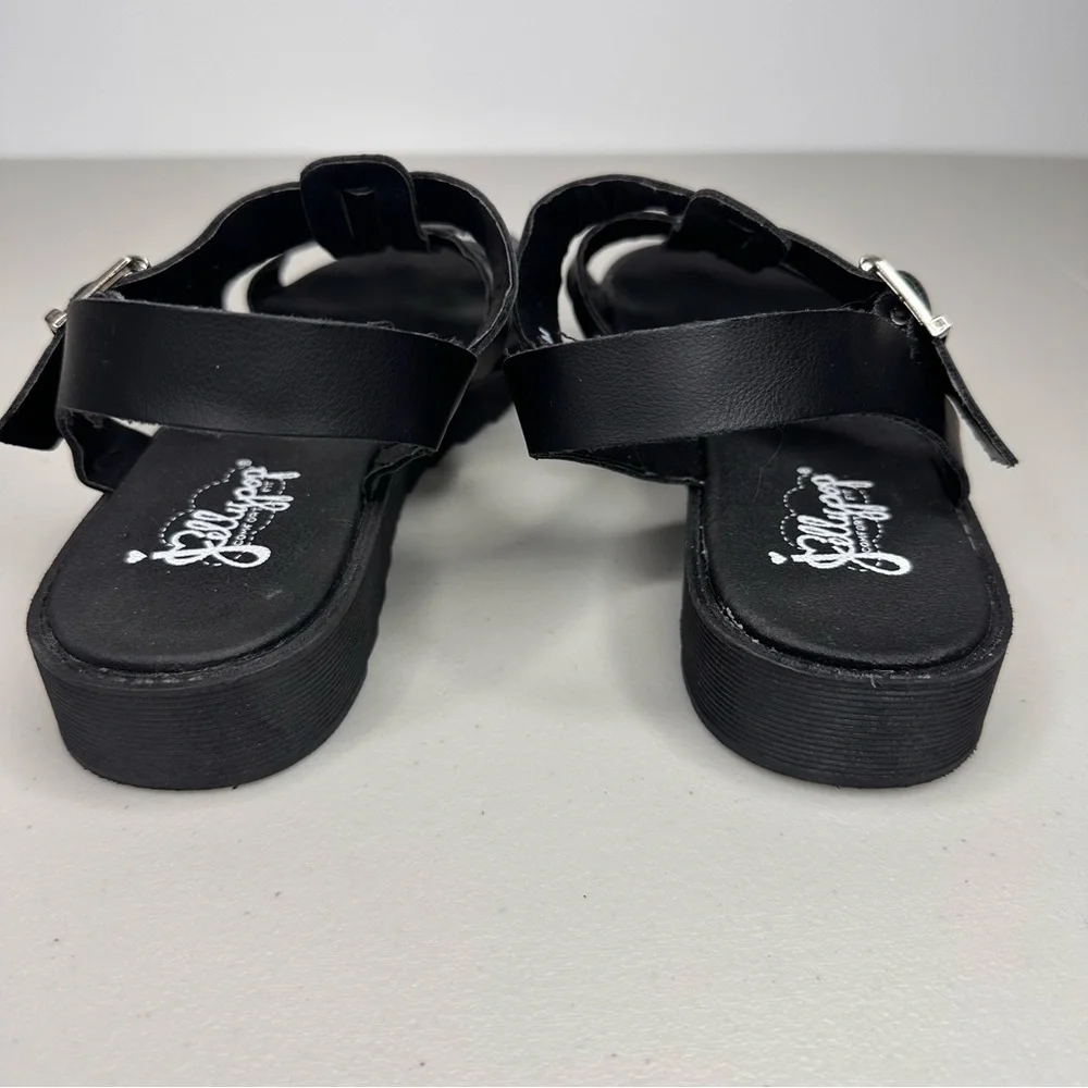Jellypop Strappy Sandal Women’s Size 8 M Black Fisherman Gladiator Faux Leather - Picture 5 of 9